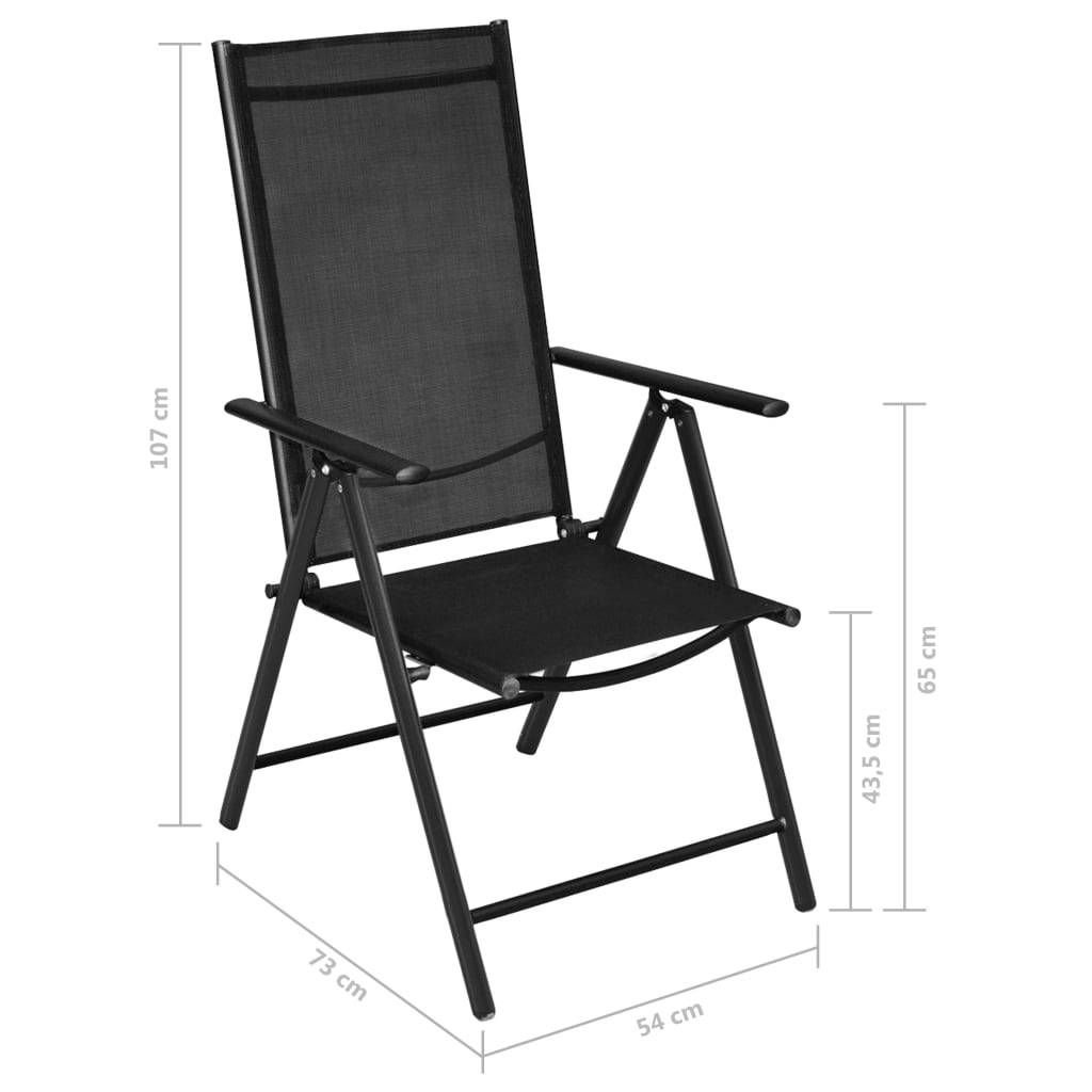 vidaXL 7-tlg. Garten-Essgruppe Aluminium Silbern und Schwarz