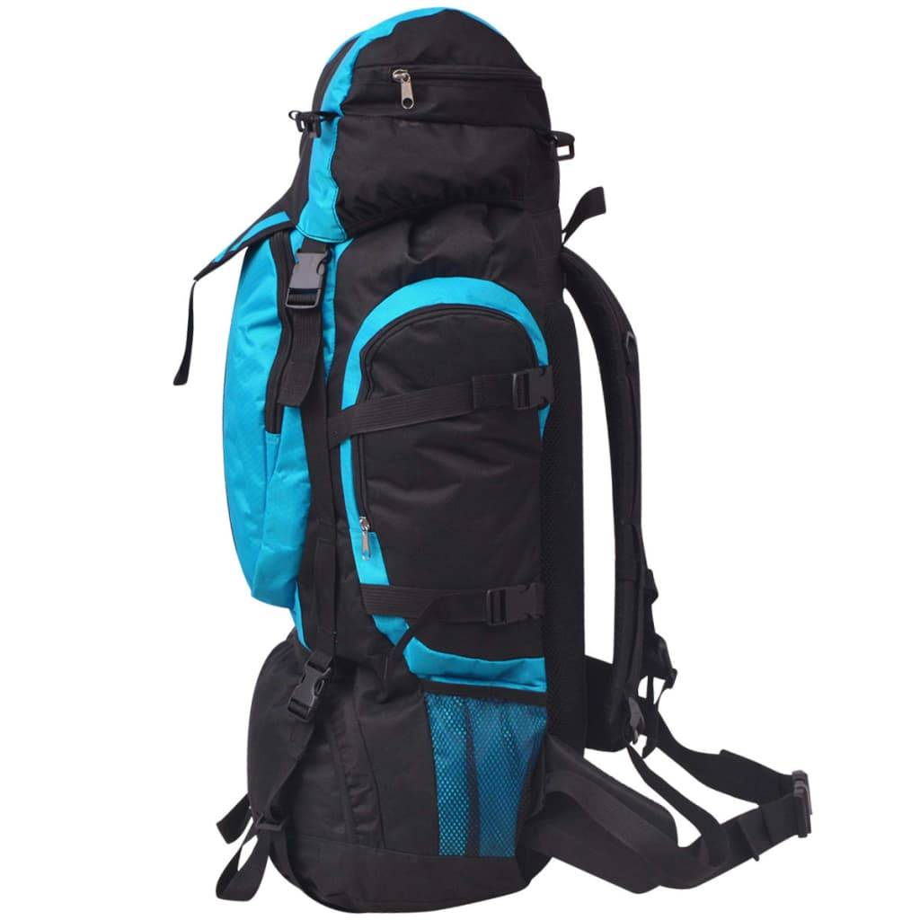 vidaXL Wanderrucksack XXL 75 L Schwarz und Blau