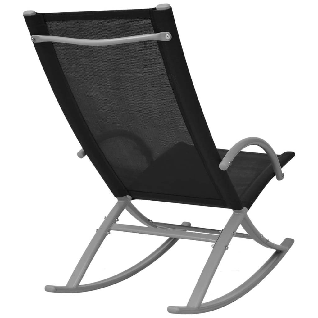 vidaXL Garten-Schaukelstühle 2 Stk. Stahl und Textiline Schwarz