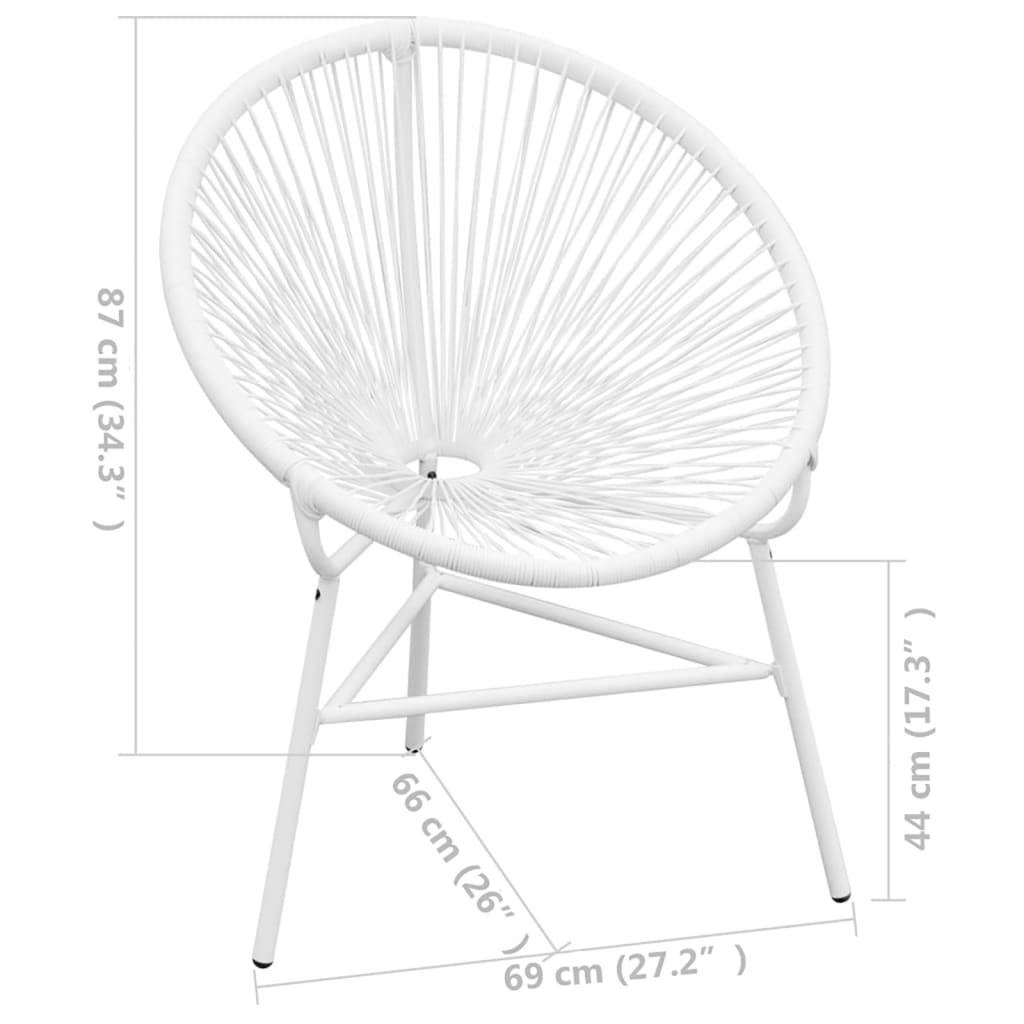 vidaXL Garten-Mondstuhl Poly Rattan Weiß