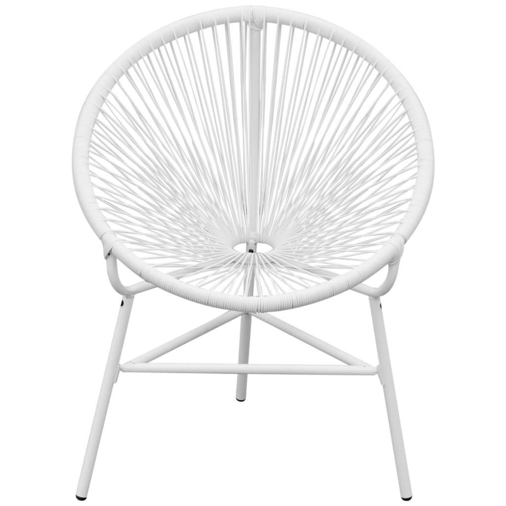 vidaXL Garten-Mondstuhl Poly Rattan Weiß