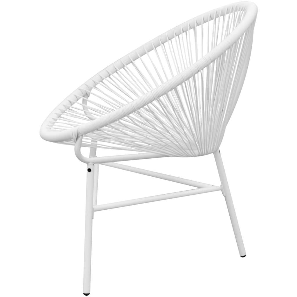 vidaXL Garten-Mondstuhl Poly Rattan Weiß