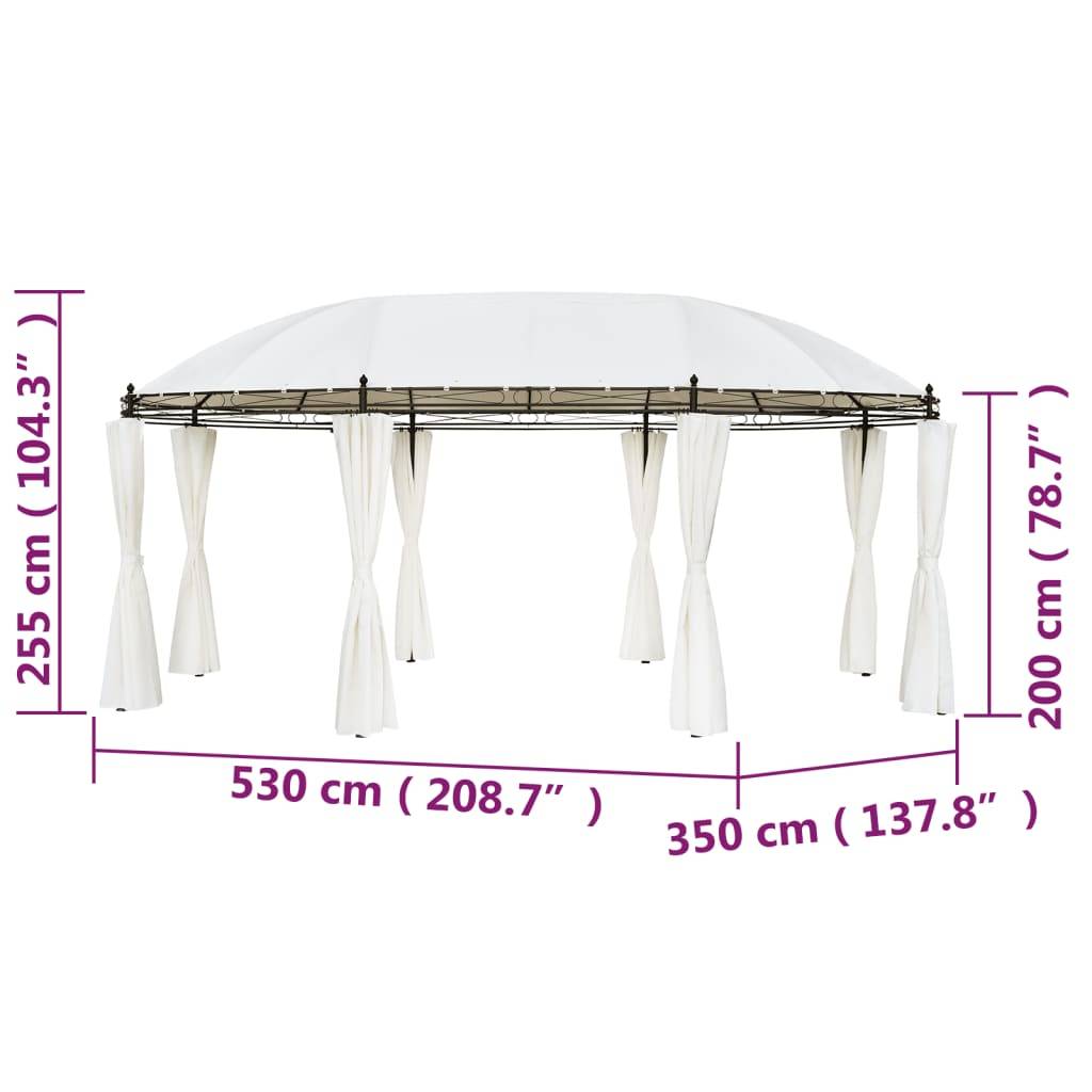 vidaXL Gartenpavillon Cremeweiß 530x350x265 cm