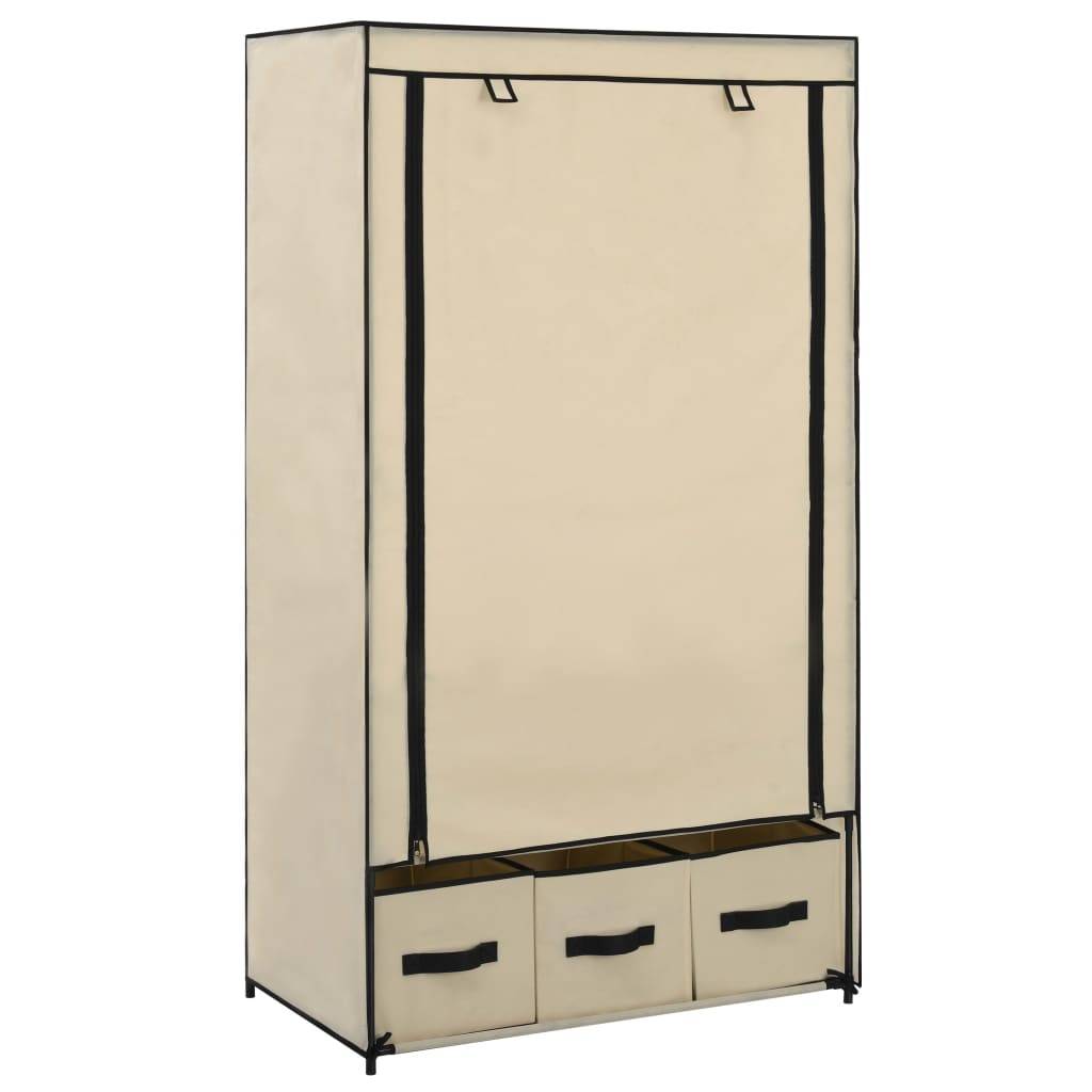 vidaXL Kleiderschrank Creme 87 x 49 x 159 cm Stoff