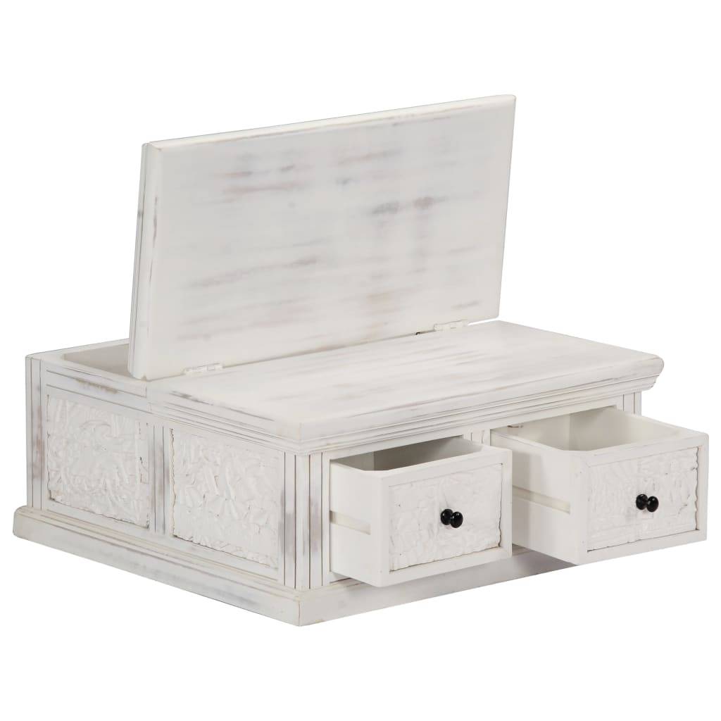 vidaXL Couchtisch Weiß 70x70x30 cm Massivholz Mango