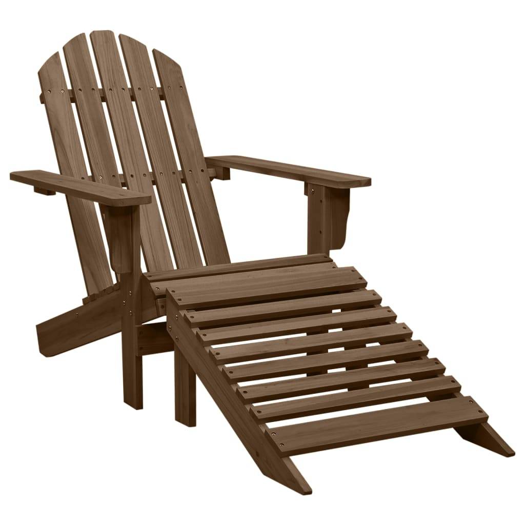vidaXL Gartensessel mit Fußstütze Holz Braun