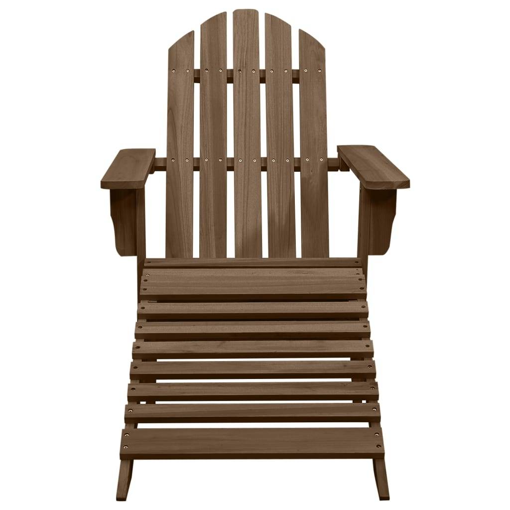 vidaXL Gartensessel mit Fußstütze Holz Braun