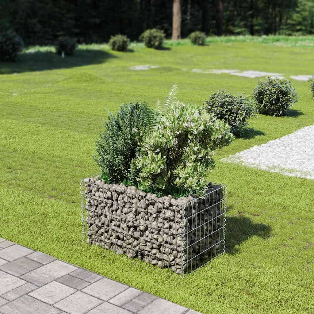 vidaXL Gabionen-Hochbeet Verzinkter Stahl 90×50×50 cm