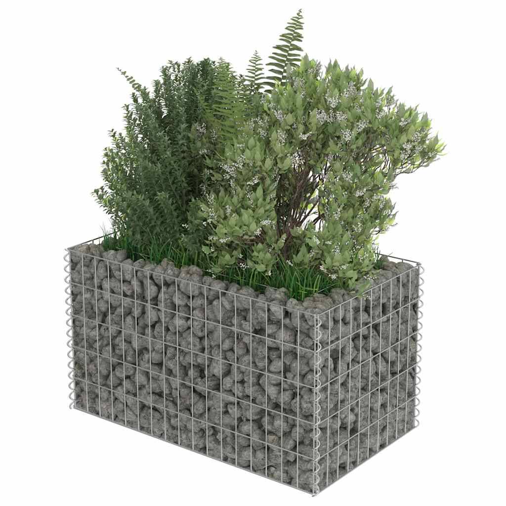 vidaXL Gabionen-Hochbeet Verzinkter Stahl 90×50×50 cm