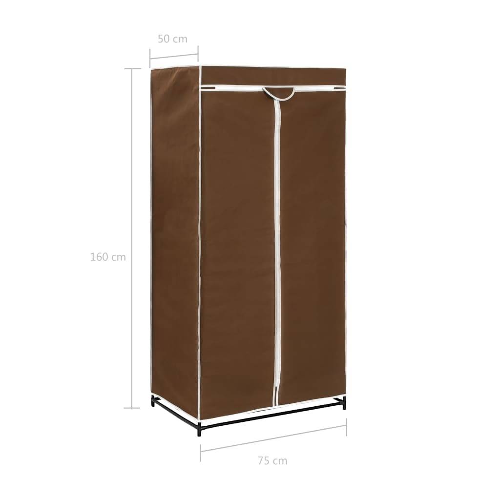 vidaXL Kleiderschrank Braun 75×50×160 cm