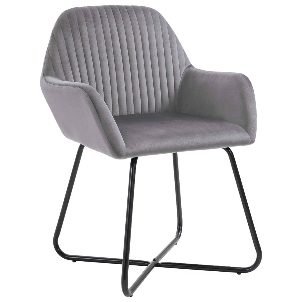 vidaXL Esszimmerstühle 4 Stk. Grau Samt