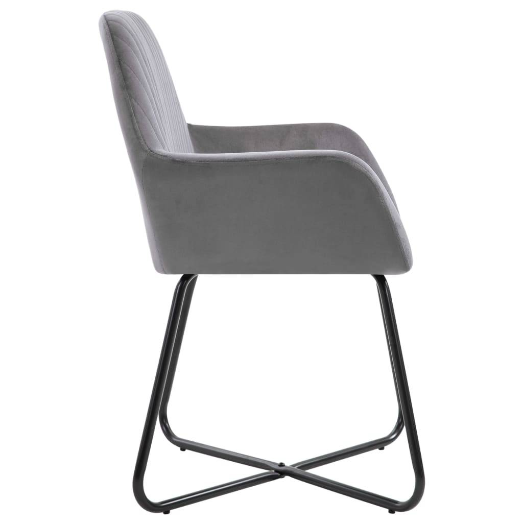 vidaXL Esszimmerstühle 4 Stk. Grau Samt