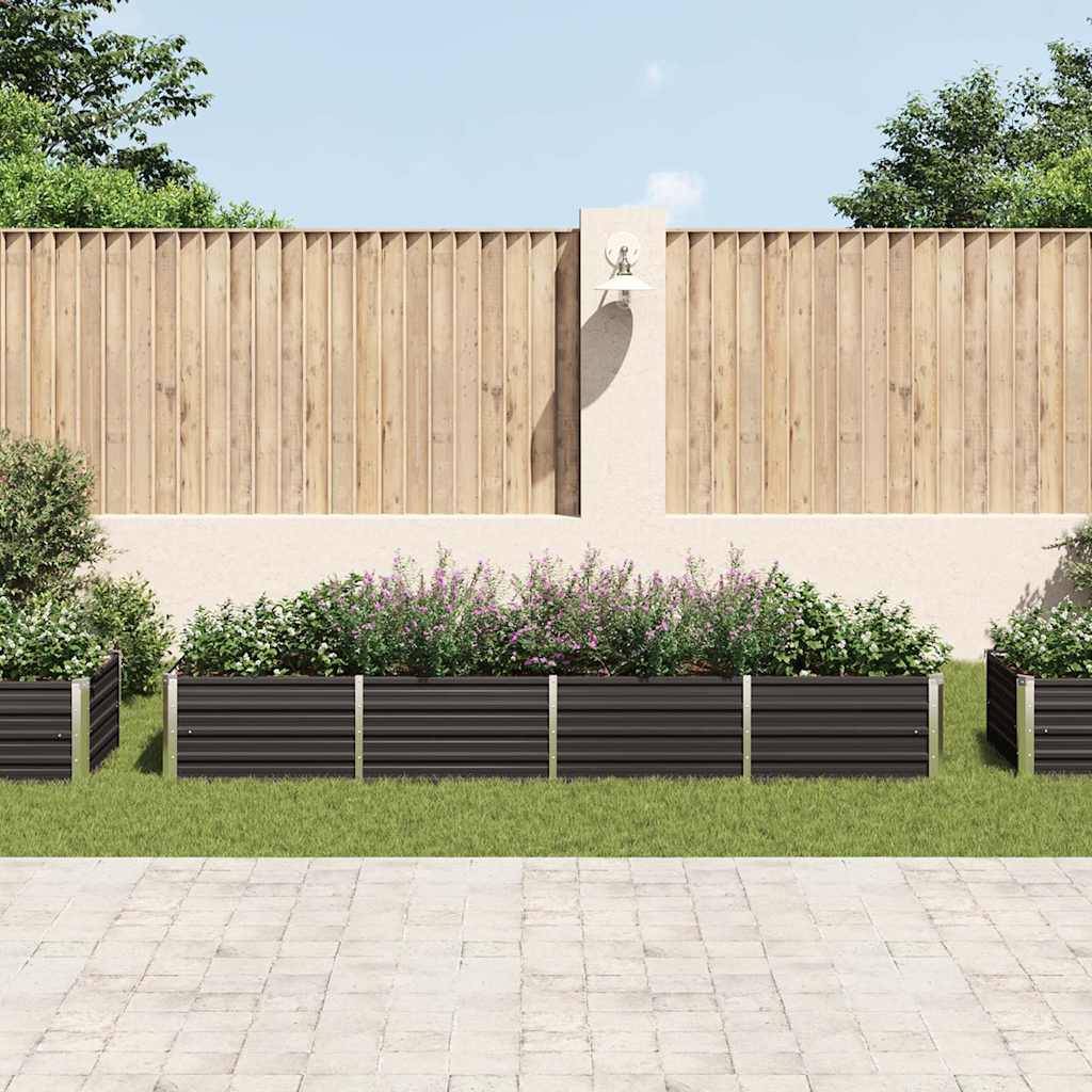 vidaXL Garten-Hochbeet Anthrazit 320 x 80 x 45 cm Verzinkter Stahl