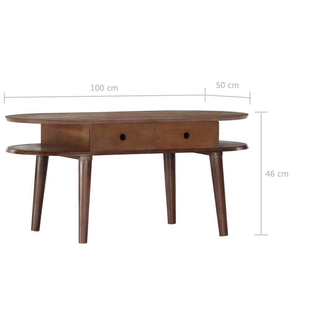 vidaXL Couchtisch 100x50x46 cm Massivholz Akazie