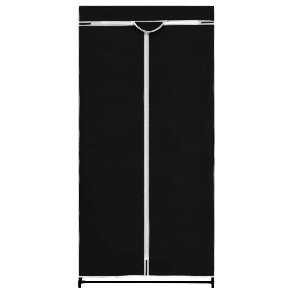 vidaXL Kleiderschrank Schwarz 75×50×160 cm