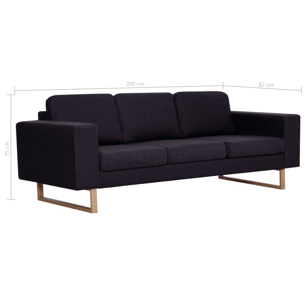 vidaXL 3-Sitzer-Sofa Stoff Schwarz