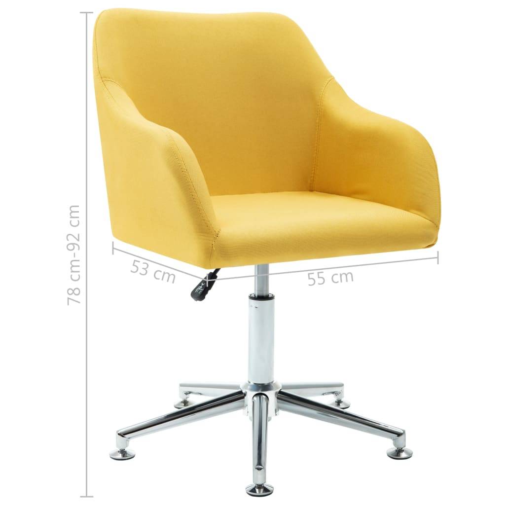 vidaXL Esszimmerstühle Drehbar 2 Stk. Gelb Stoff