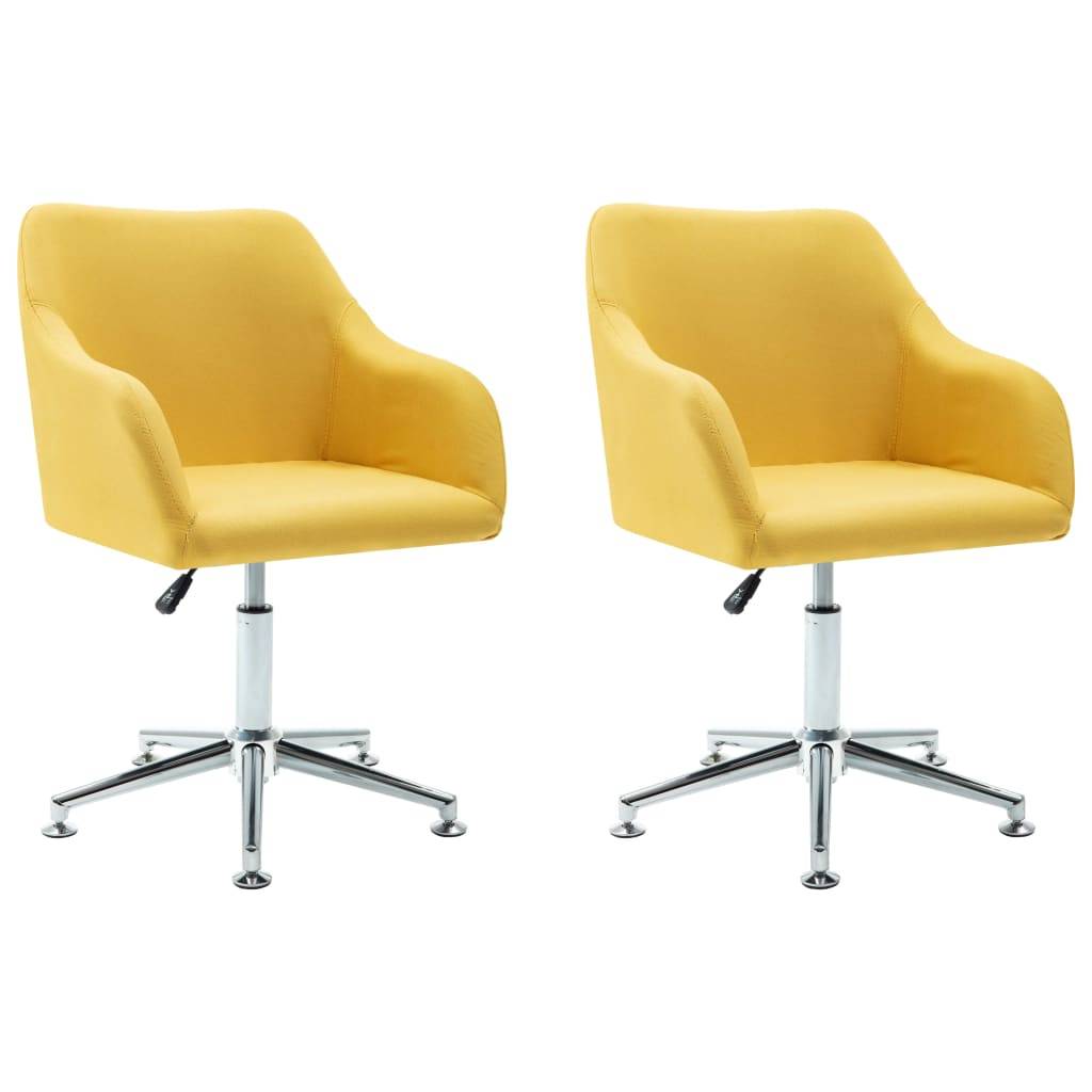 vidaXL Esszimmerstühle Drehbar 2 Stk. Gelb Stoff
