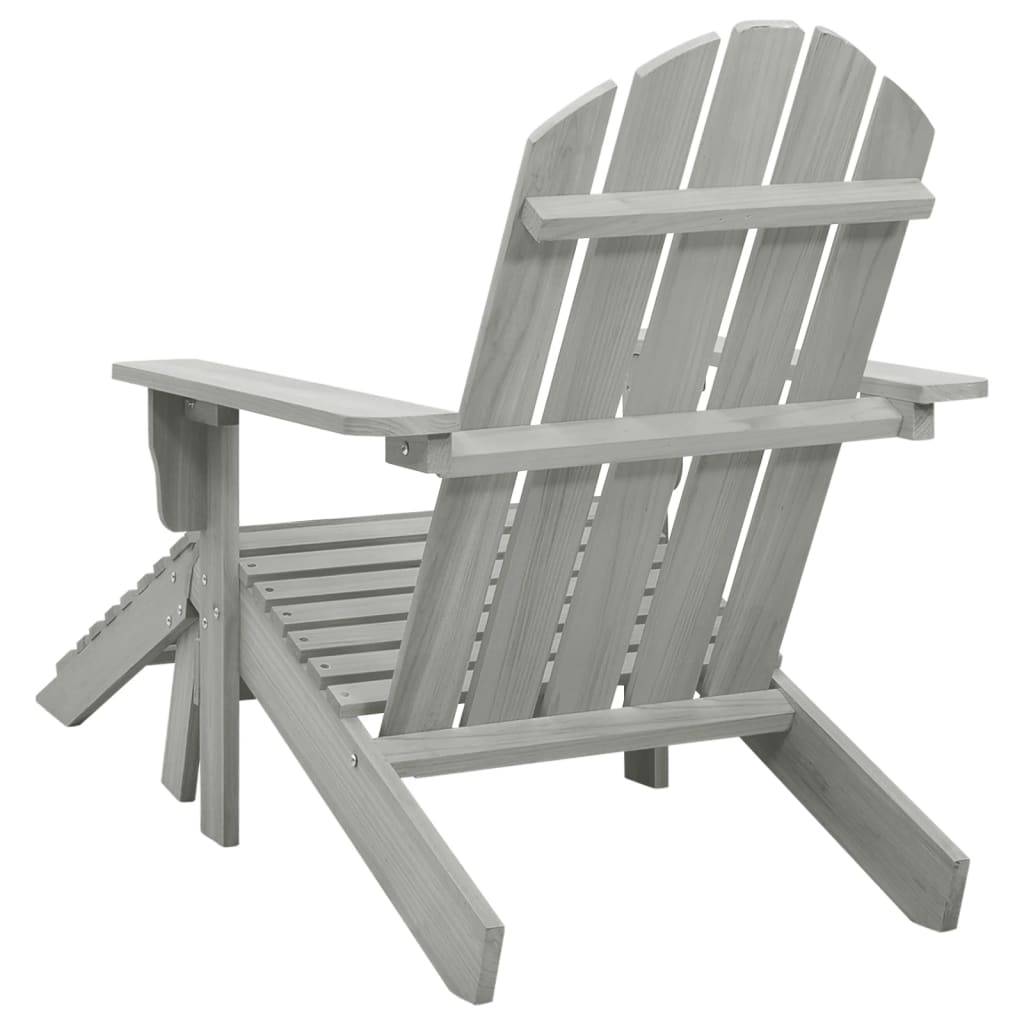 vidaXL Gartensessel mit Fußstütze Holz Grau