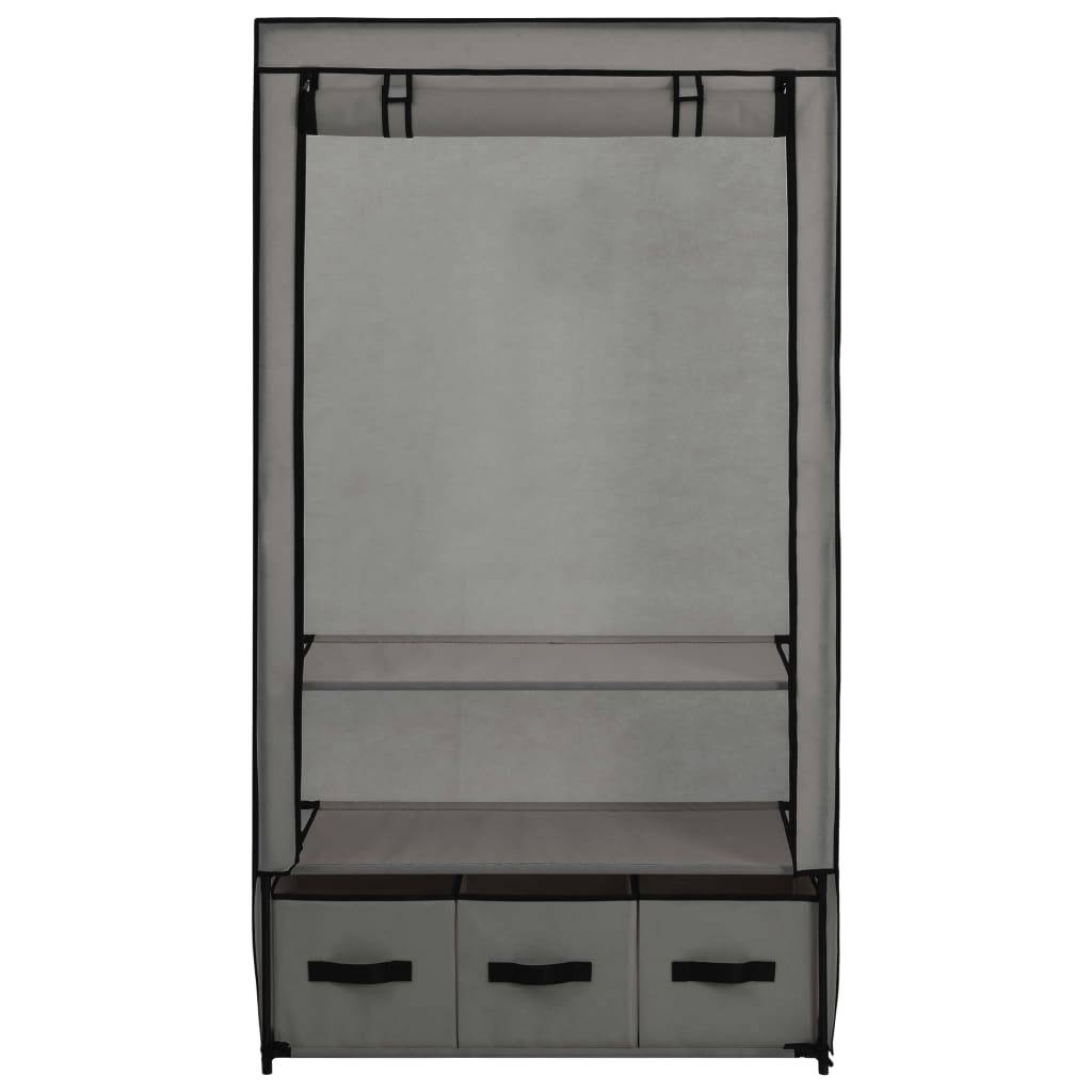 vidaXL Kleiderschrank Grau 87 x 49 x 159 cm Stoff