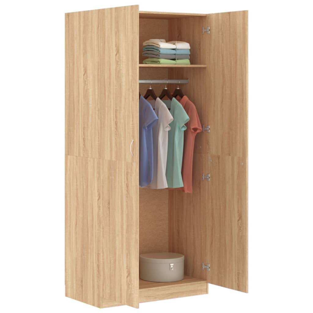 vidaXL Kleiderschrank Sonoma-Eiche 90x52x200 cm Holzwerkstoff