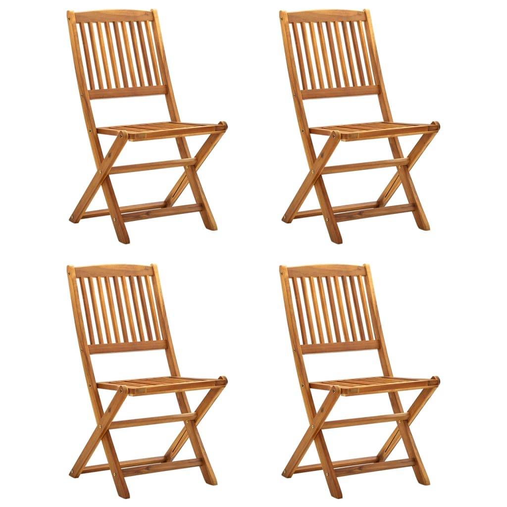 vidaXL Klappbare Gartenstühle 4 Stk. Massivholz Akazie
