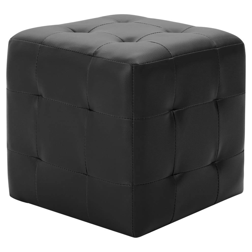 vidaXL Pouf 2 Stk. Schwarz 30x30x30 cm Kunstleder