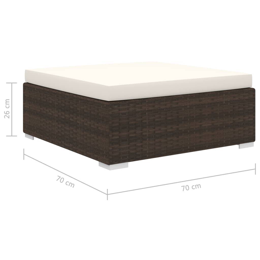 vidaXL 8-tlg. Garten-Lounge-Set mit Auflagen Poly Rattan Braun