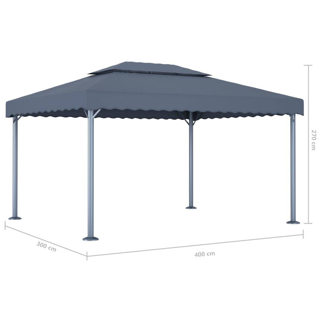 vidaXL Pavillon 400 x 300 cm Anthrazit Aluminium