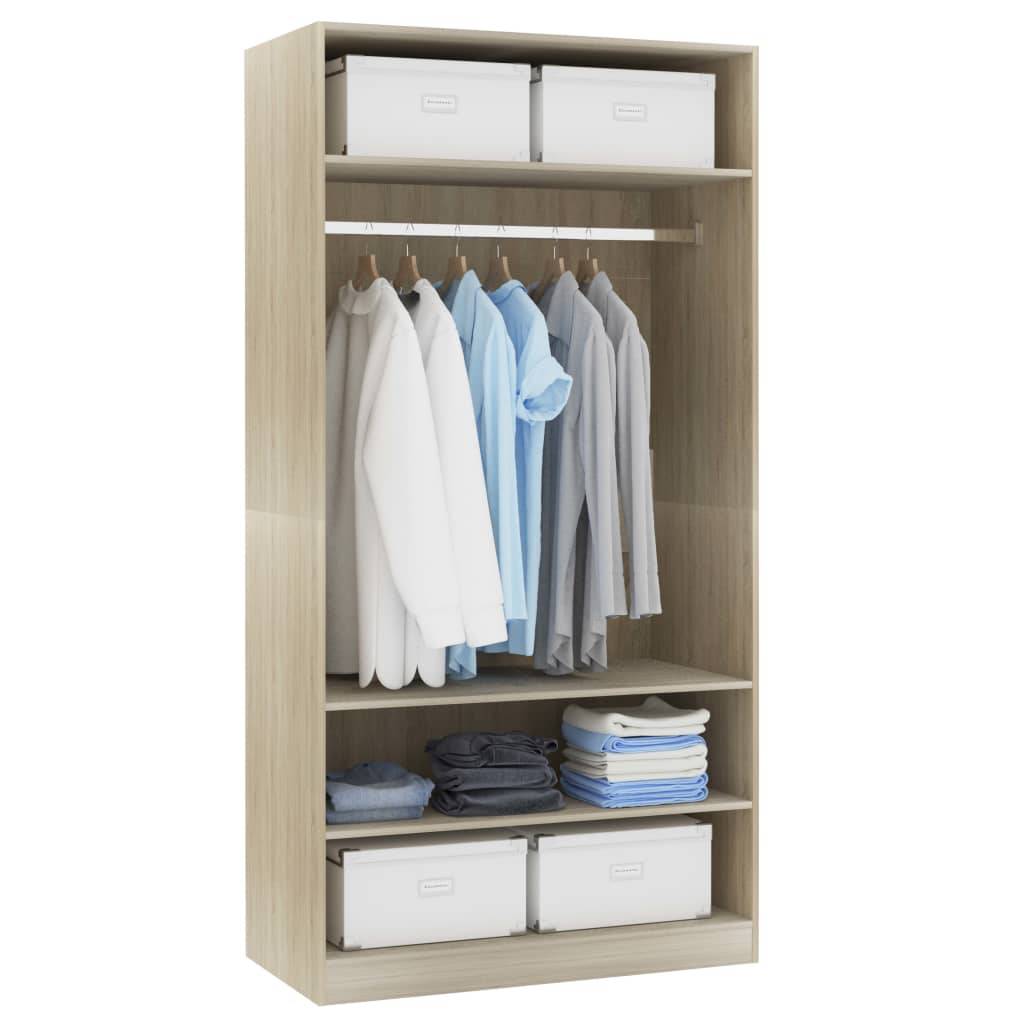 vidaXL Kleiderschrank Sonoma-Eiche 100x50x200 cm Holzwerkstoff