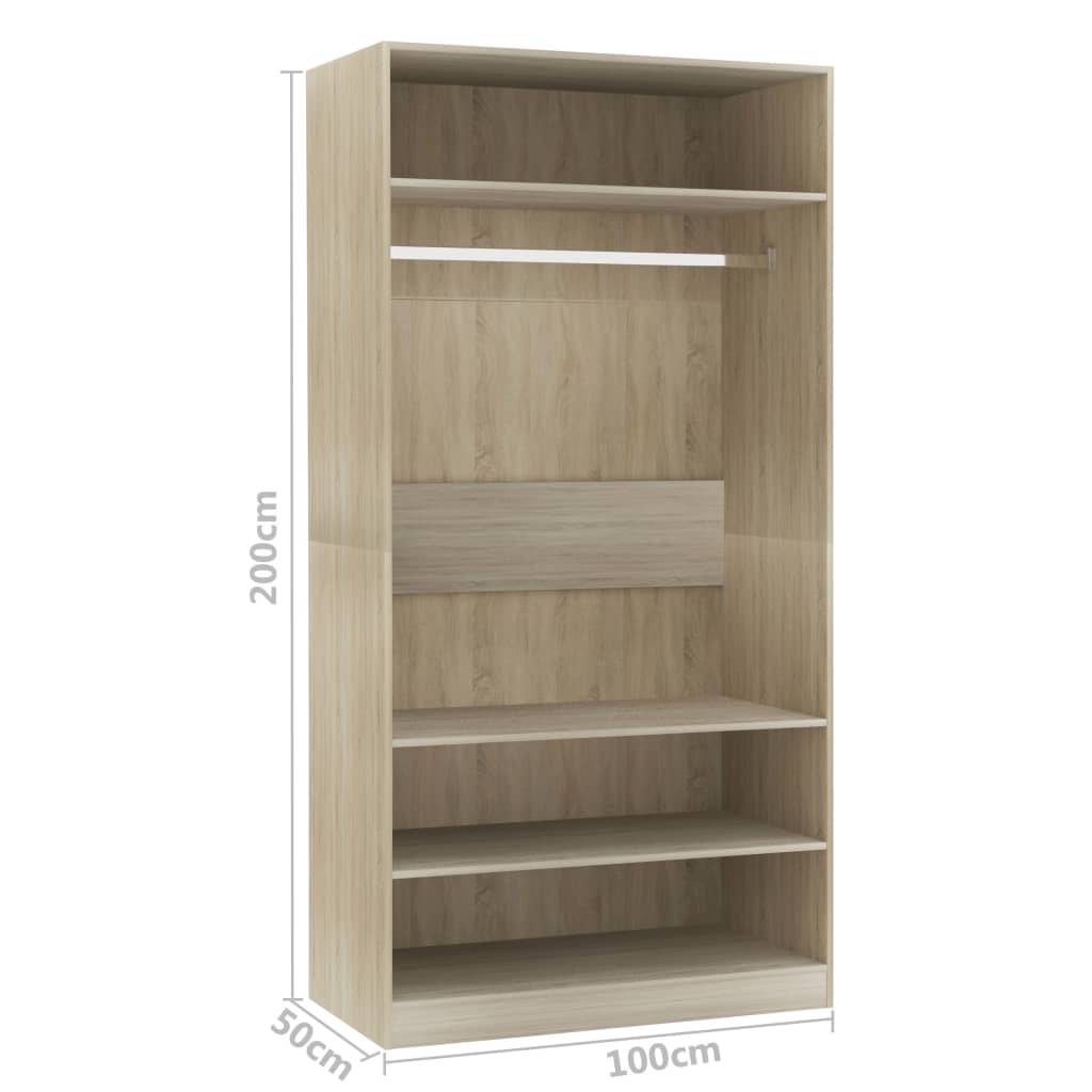 vidaXL Kleiderschrank Sonoma-Eiche 100x50x200 cm Holzwerkstoff