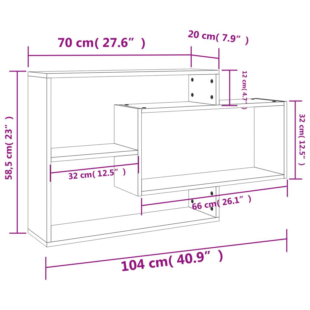 vidaXL Wandregale Betongrau 104x20x58,5 cm Holzwerkstoff