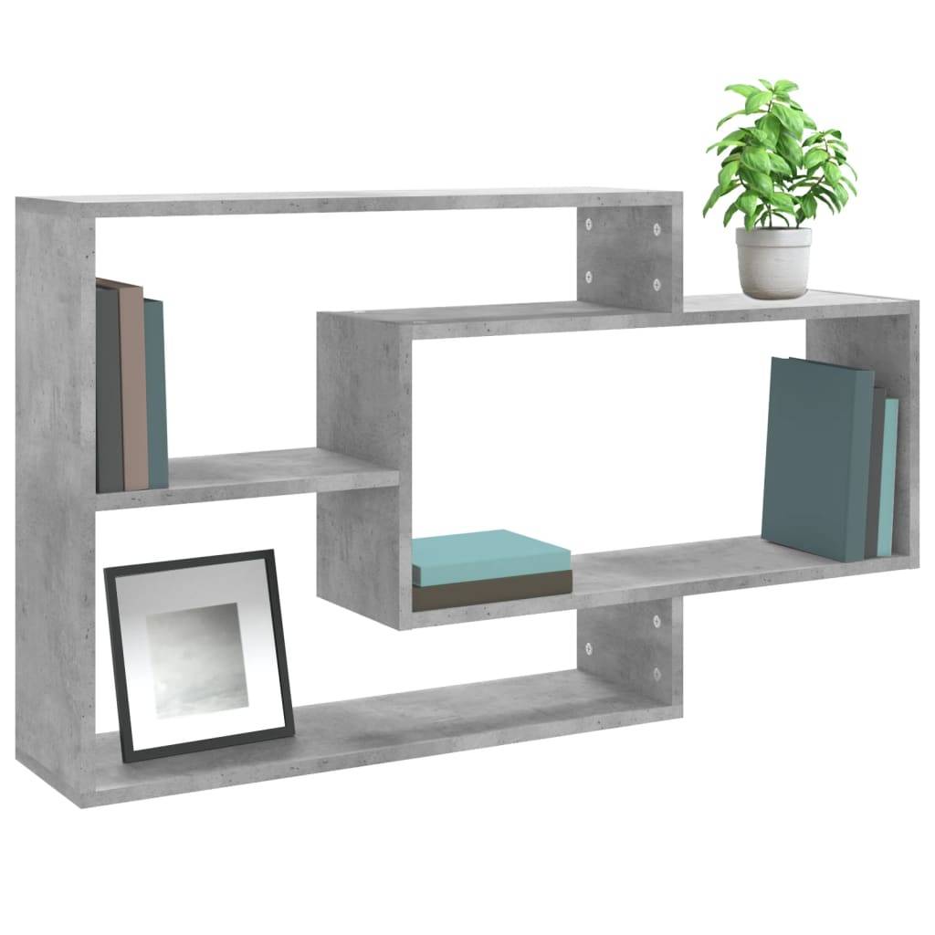 vidaXL Wandregale Betongrau 104x20x58,5 cm Holzwerkstoff