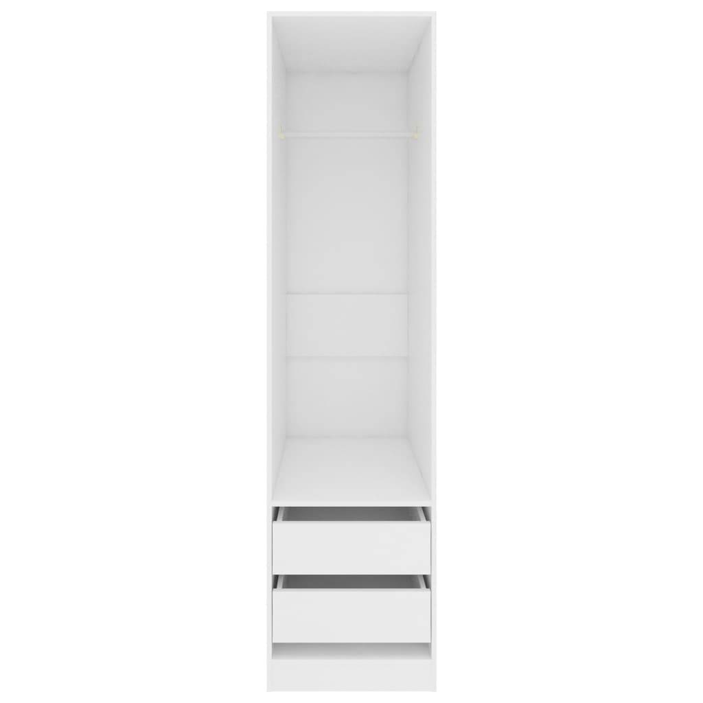 vidaXL Kleiderschrank mit Schubladen Weiß 50x50x200 cm Holzwerkstoff
