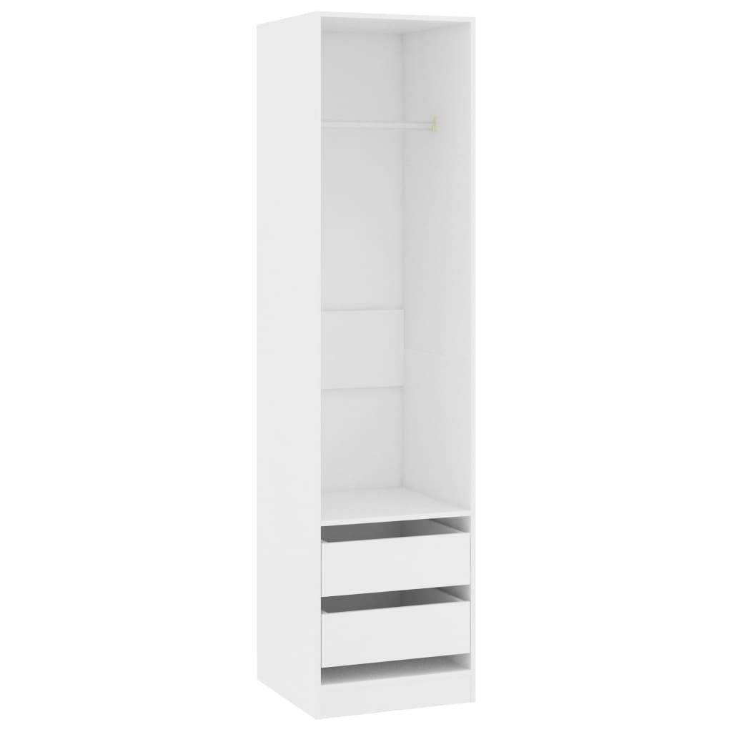 vidaXL Kleiderschrank mit Schubladen Weiß 50x50x200 cm Holzwerkstoff
