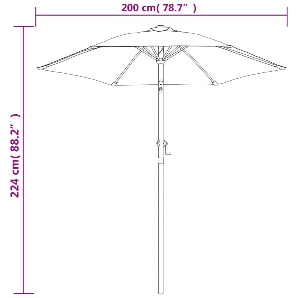 vidaXL Sonnenschirm Terrakotta 200 x 224 cm Aluminium
