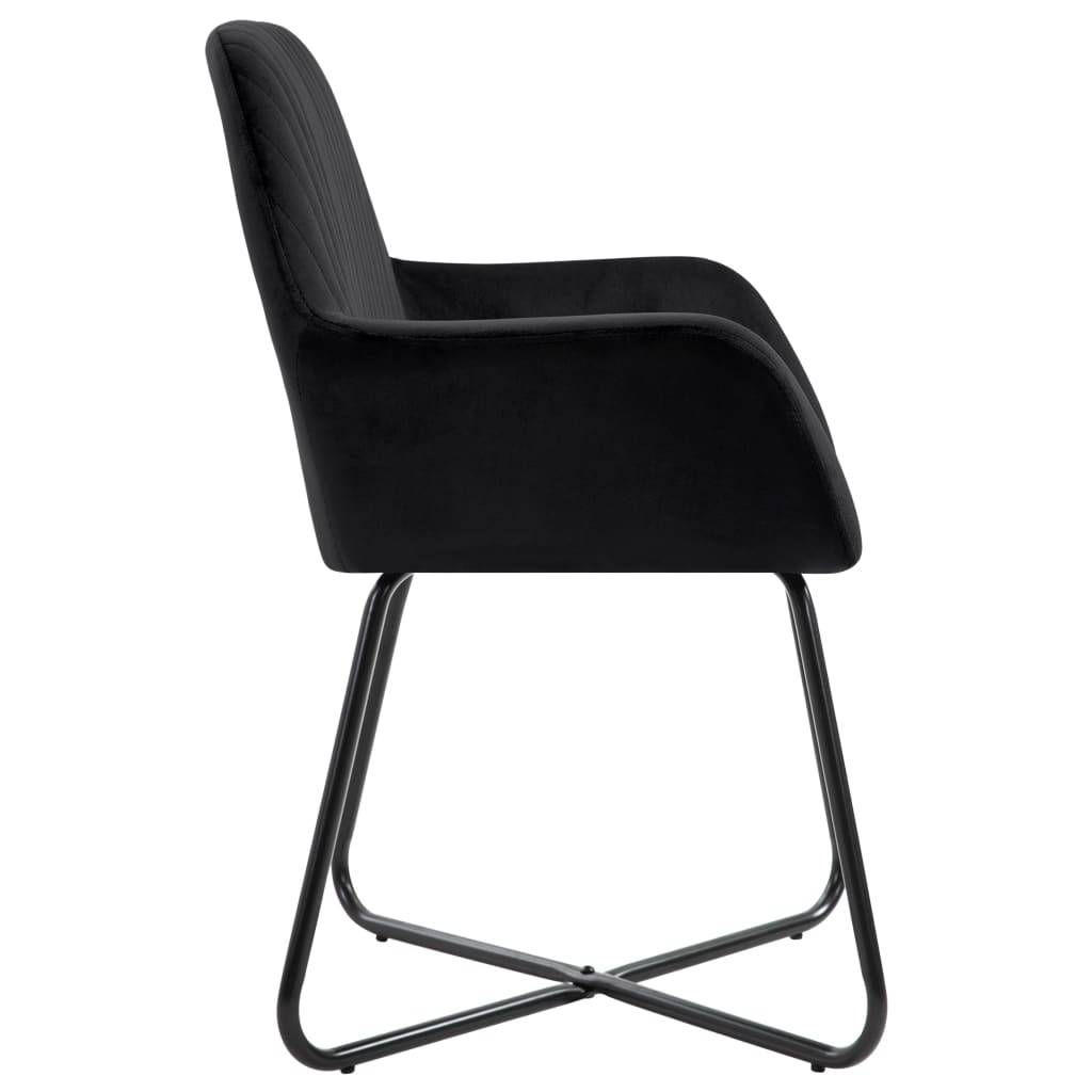 vidaXL Esszimmerstühle 4 Stk. Schwarz Samt