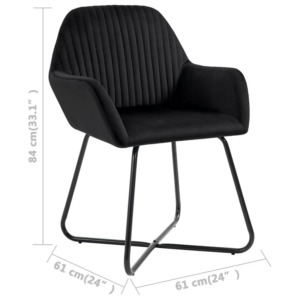 vidaXL Esszimmerstühle 4 Stk. Schwarz Samt
