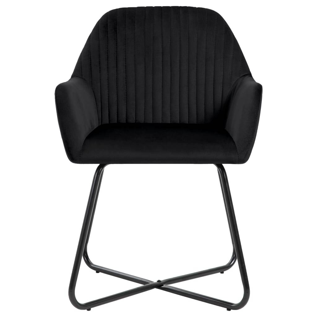 vidaXL Esszimmerstühle 4 Stk. Schwarz Samt