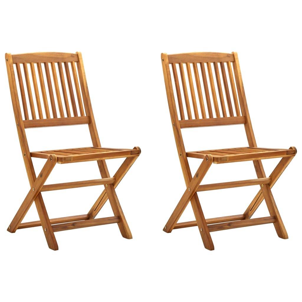 vidaXL Klappbare Gartenstühle 2 Stk. Massivholz Akazie