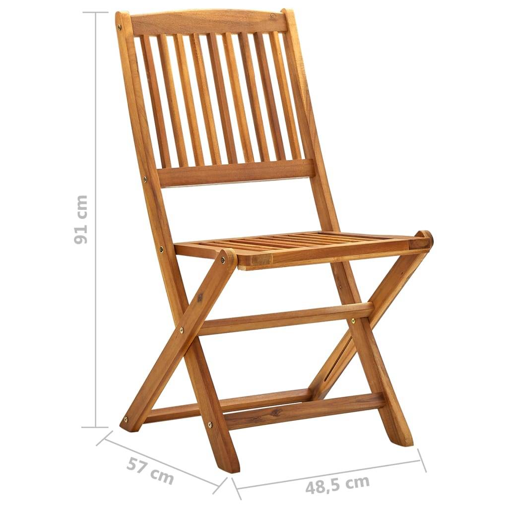 vidaXL Klappbare Gartenstühle 2 Stk. Massivholz Akazie