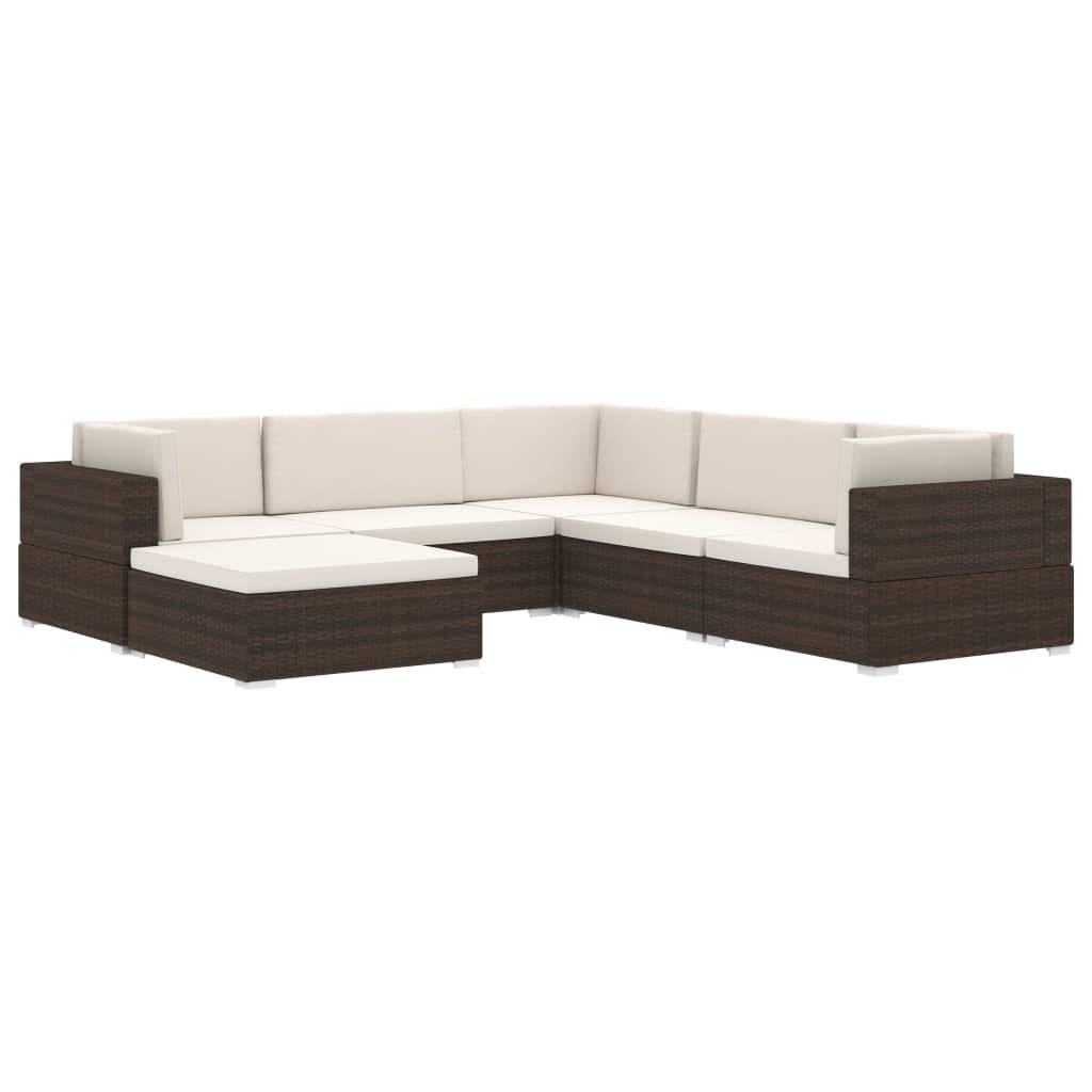 vidaXL Modular-Sofa-Eckteil 1 Stk. + Auflagen Poly Rattan Schwarz