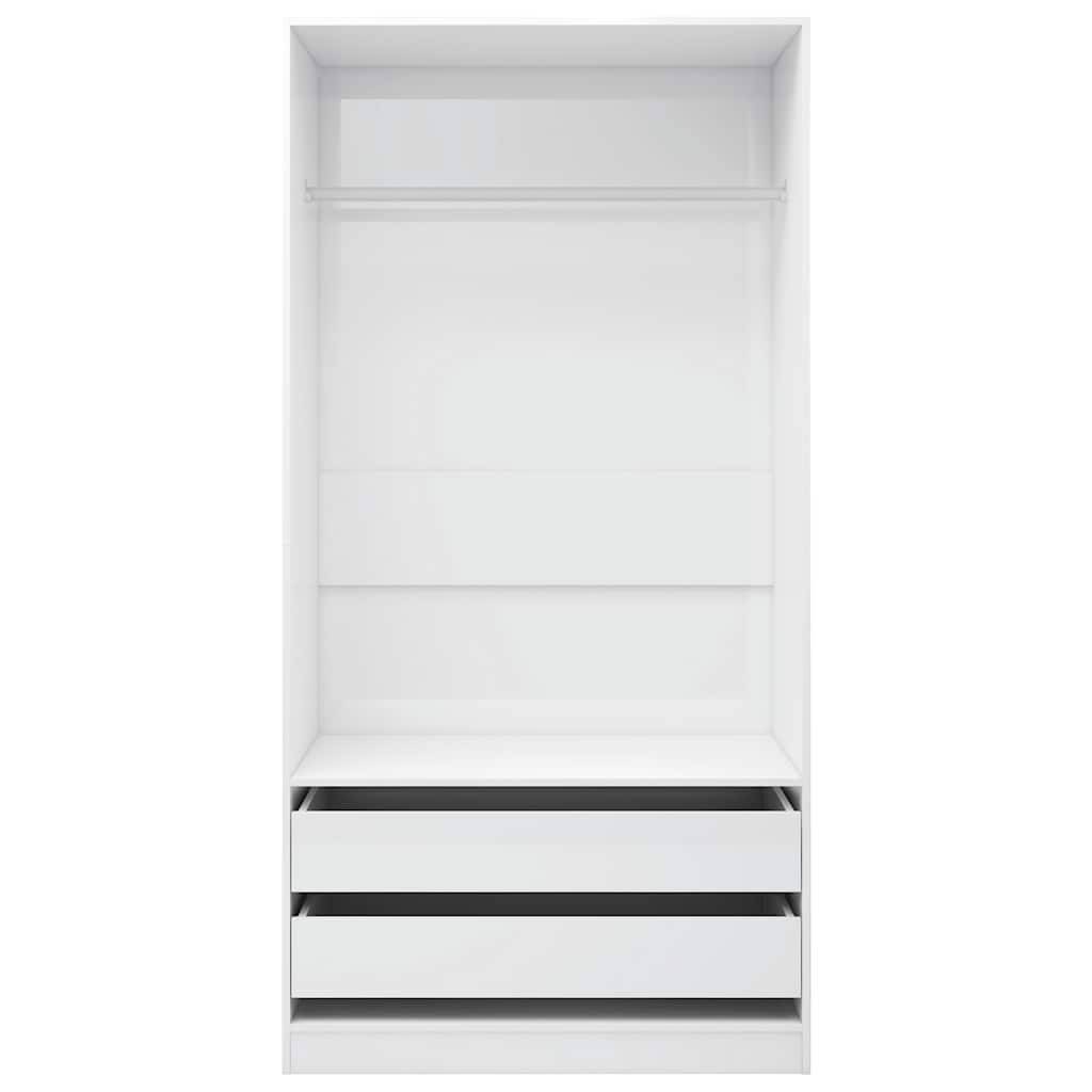 vidaXL Kleiderschrank Hochglanz-Weiß 100x50x200 cm Holzwerkstoff