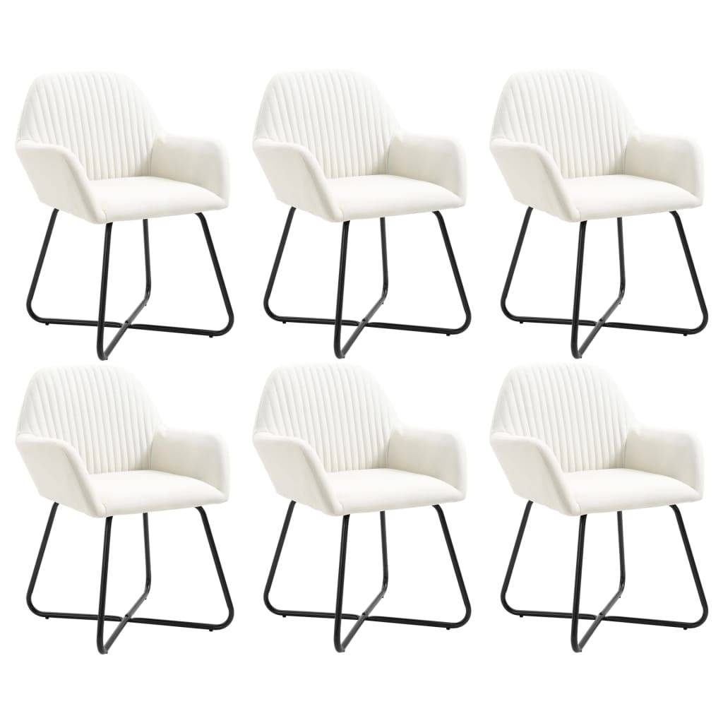 vidaXL Esszimmerstühle 6 Stk. Creme Stoff