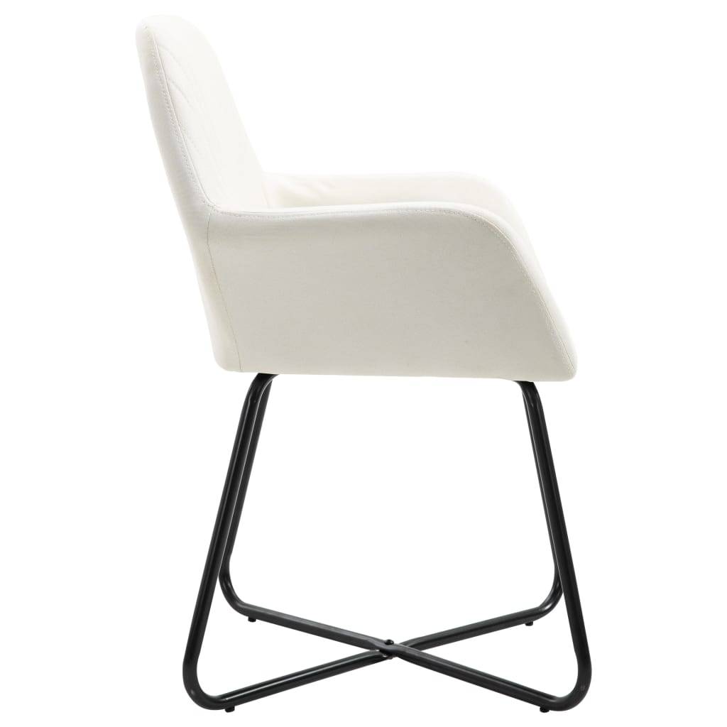 vidaXL Esszimmerstühle 6 Stk. Creme Stoff