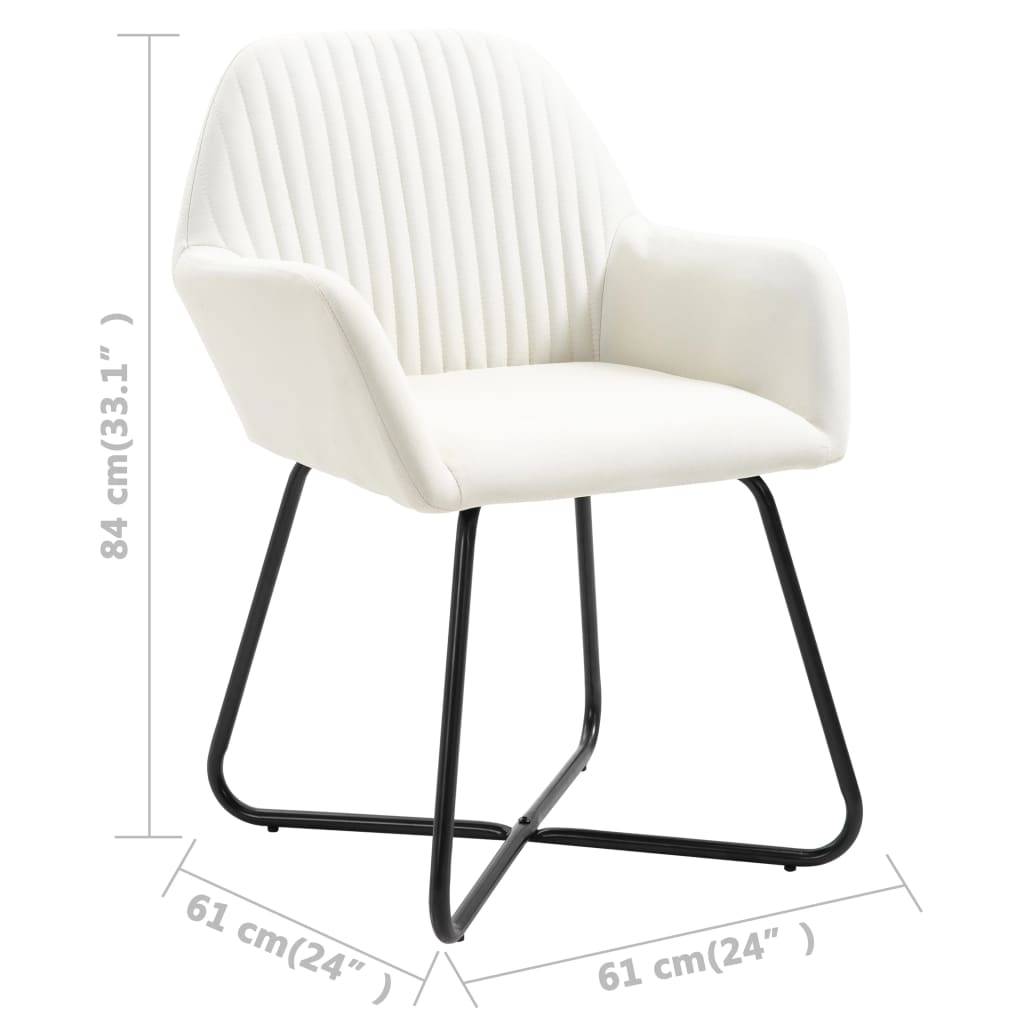 vidaXL Esszimmerstühle 6 Stk. Creme Stoff