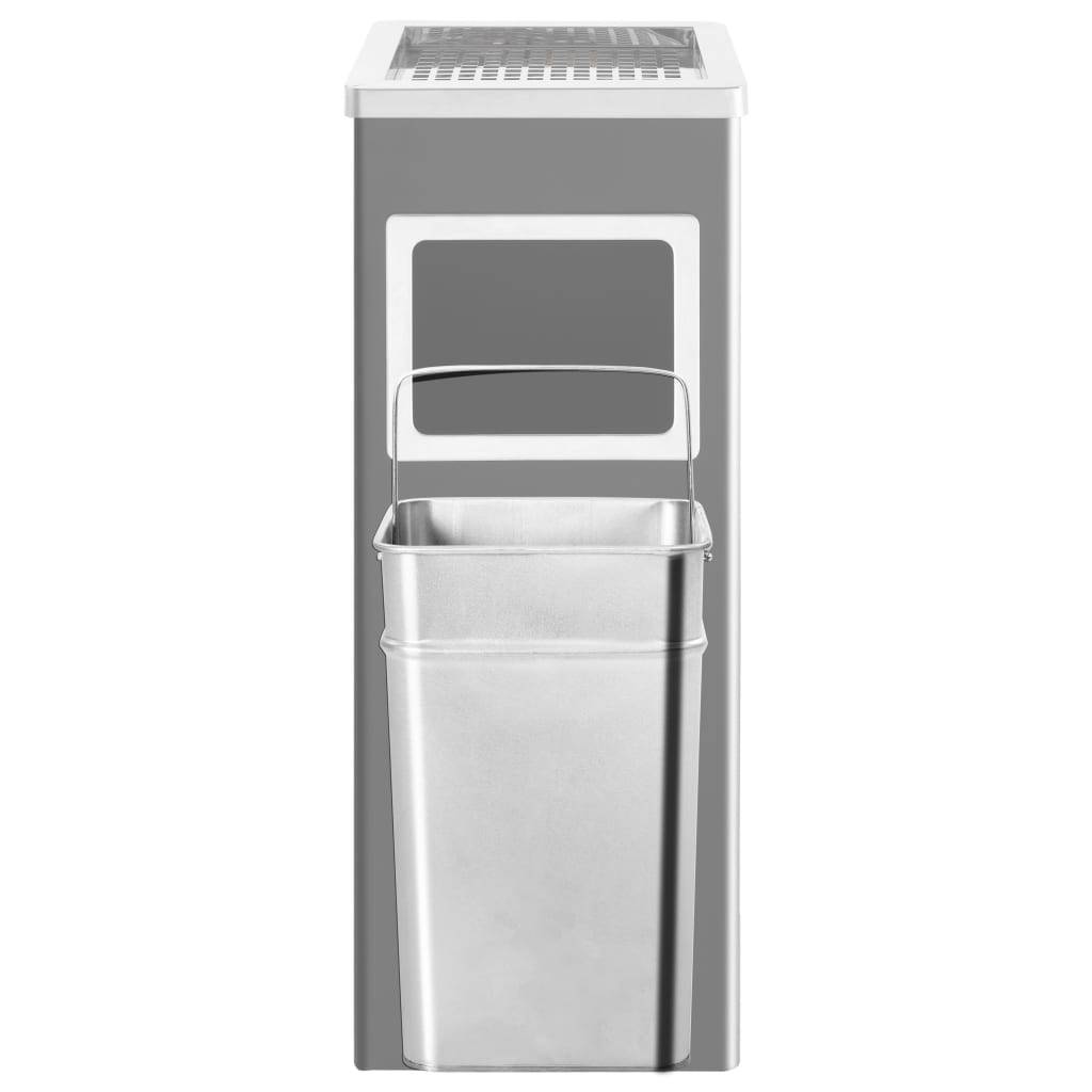 vidaXL Mülleimer mit Aschenbecher Hotel 36 L Stahl Schwarz