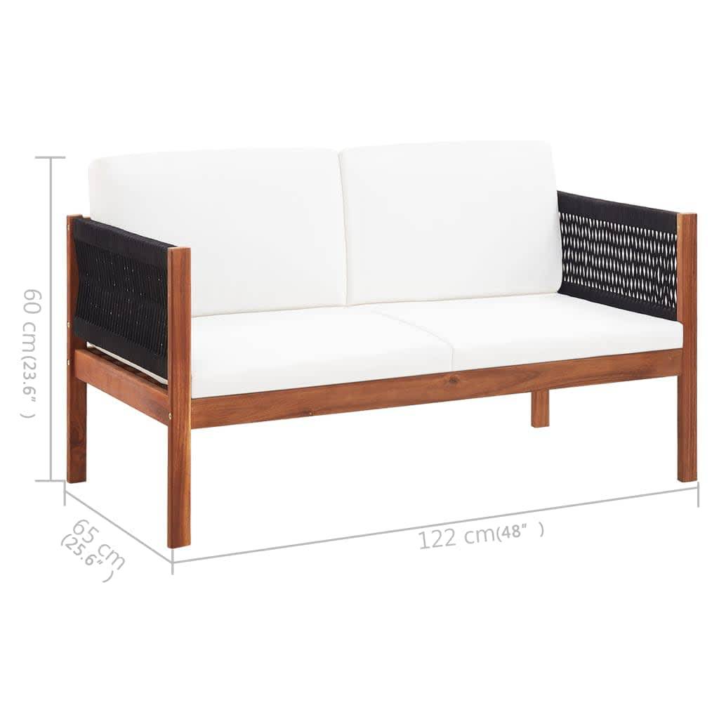 vidaXL Gartensofa 2-Sitzer Massivholz Akazie