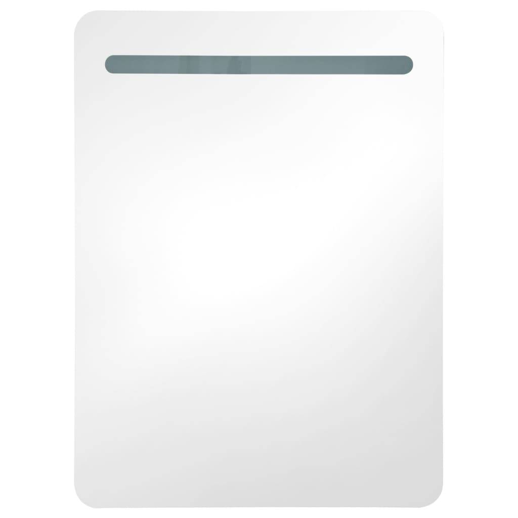 vidaXL LED-Spiegelschrank fürs Bad Glänzend Weiß 60x11x80 cm