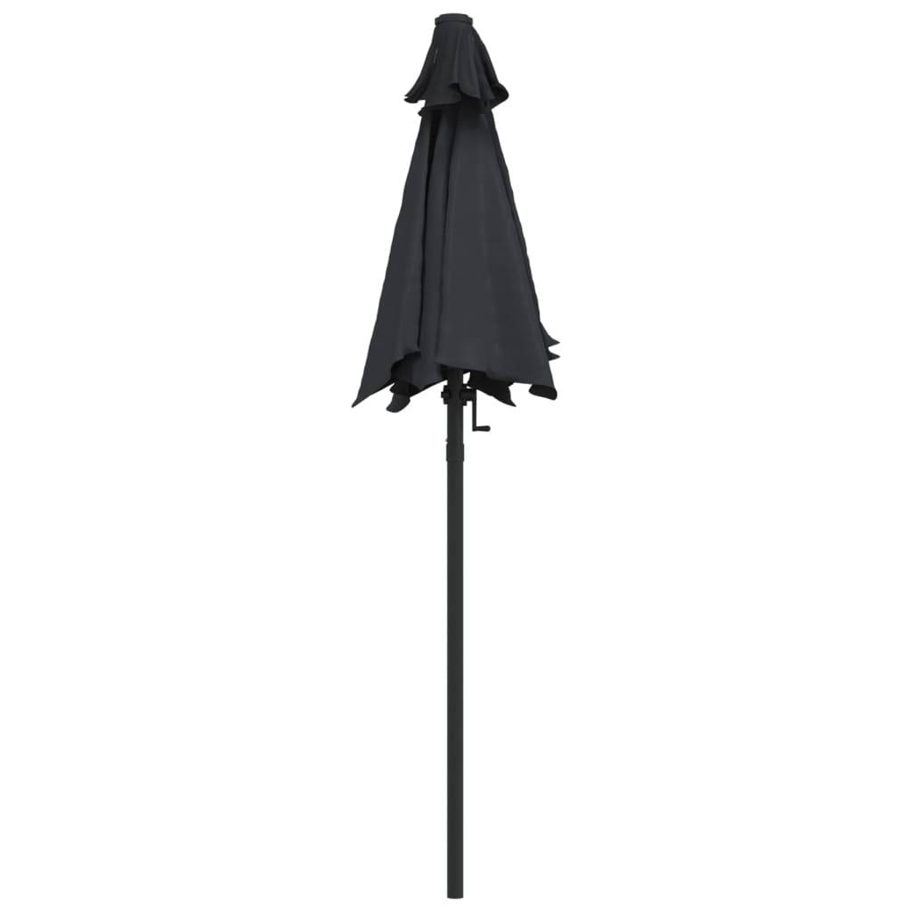 vidaXL Sonnenschirm Schwarz 200 x 224 cm Aluminium
